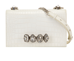 Spider Jewelled Satchel, Leather, White, MII, B/DB, 2*